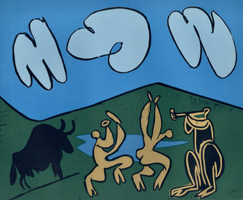 Pablo Picasso, Bacchanal With A Black Bull (Orozco 214), Grabados Al Linleo, Linocut