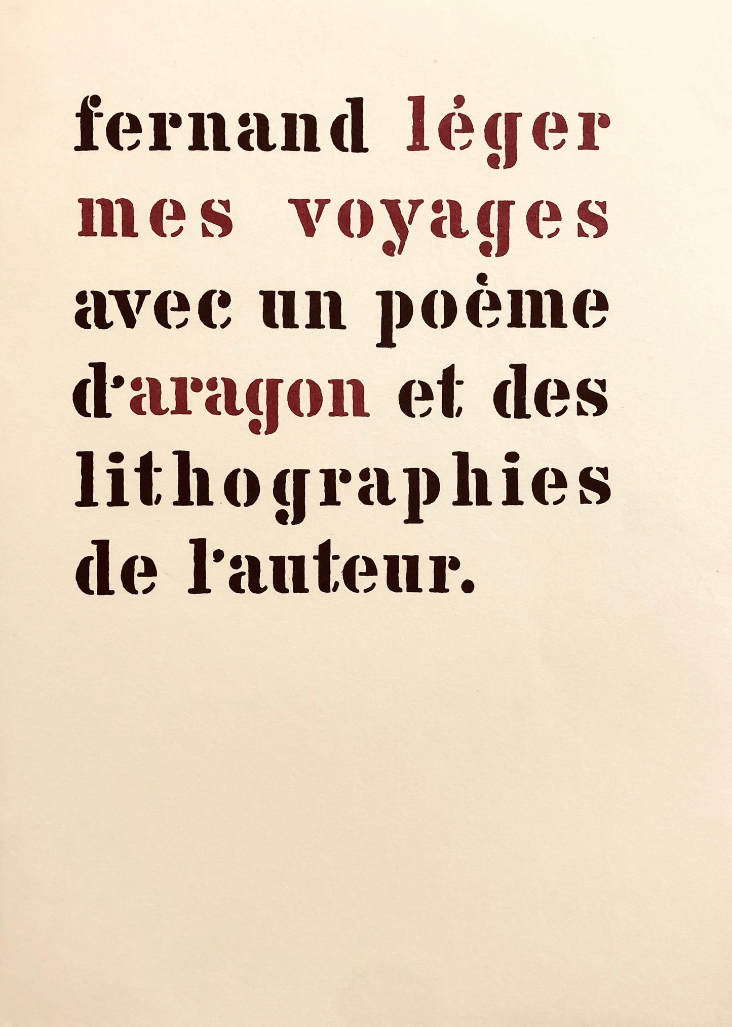 Fernand Lger, Composition, Mes Voyages