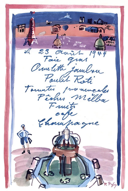 Raoul Dufy, Le Menu De La Libration, Vacances Forces