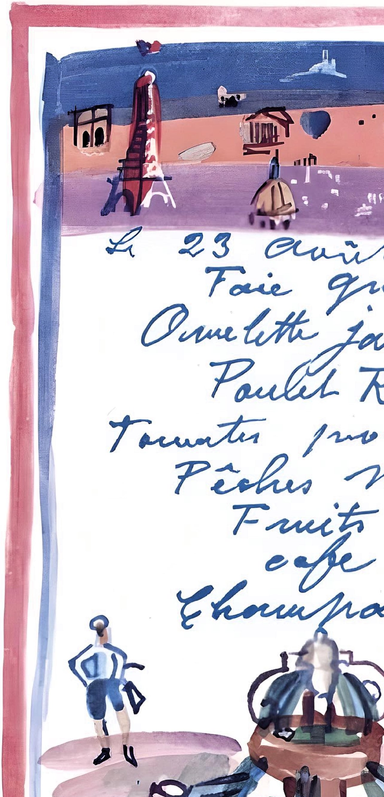 Raoul Dufy, Le Menu De La Libration, Vacances Forces