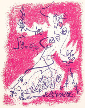 Andr Masson, Le Dpart, Souvenirs Et Portraits D'Artistes, Lithograph