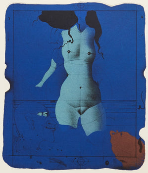 Paul Wunderlich, Torso Sur Une Pierre Bleu, Souvenirs Et Portraits D'Artistes, Lithograph