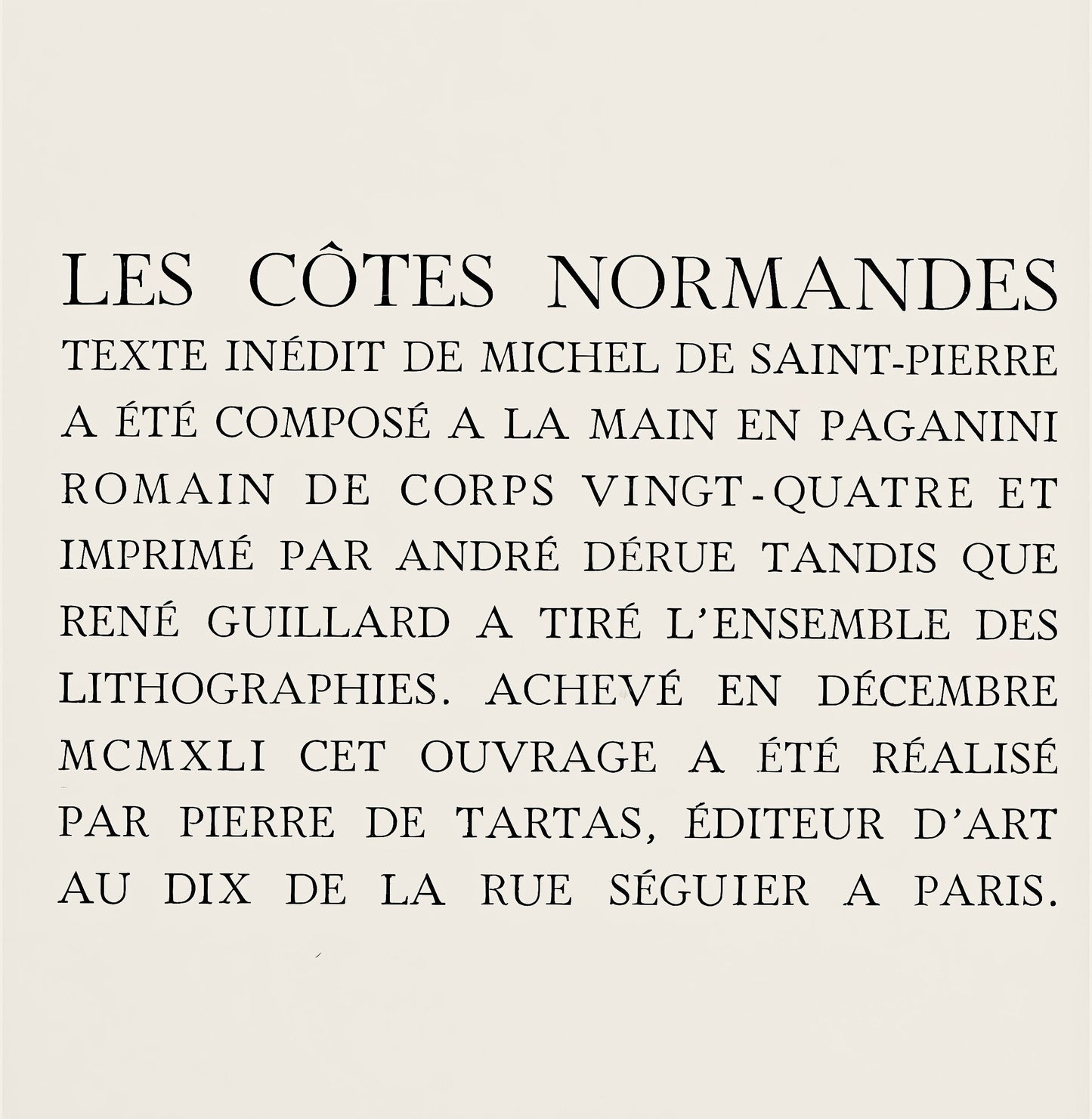 Raoul Dufy, Composition, Les Ctes Normandes, Lithograph