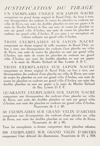 Raoul Dufy, Composition, Les Ctes Normandes, Lithograph