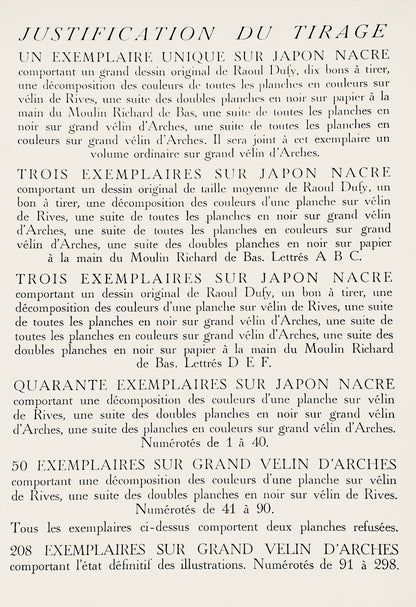 Raoul Dufy, Composition, Les Ctes Normandes, Lithograph