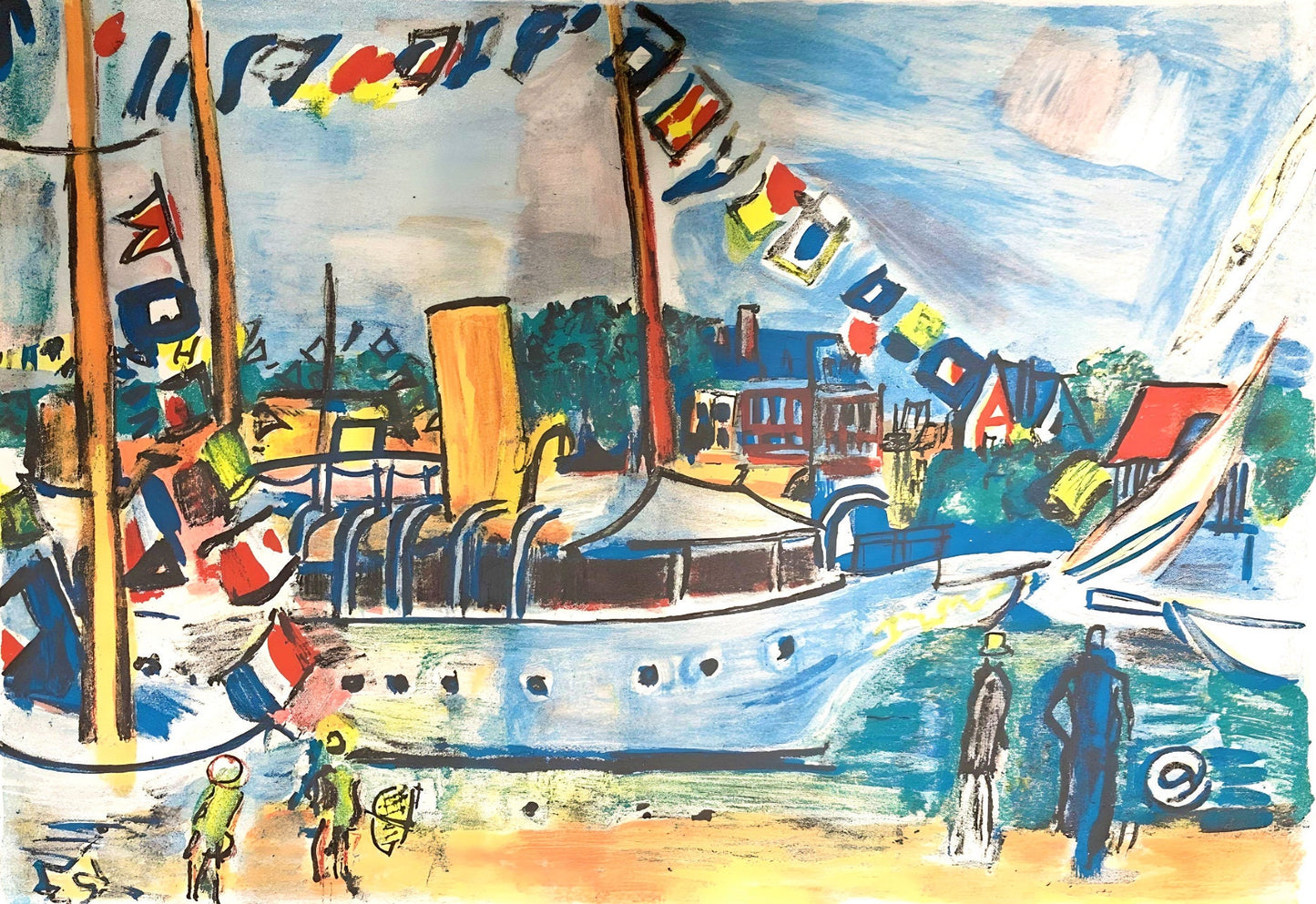 Raoul Dufy, Composition, Les Ctes Normandes, Lithograph