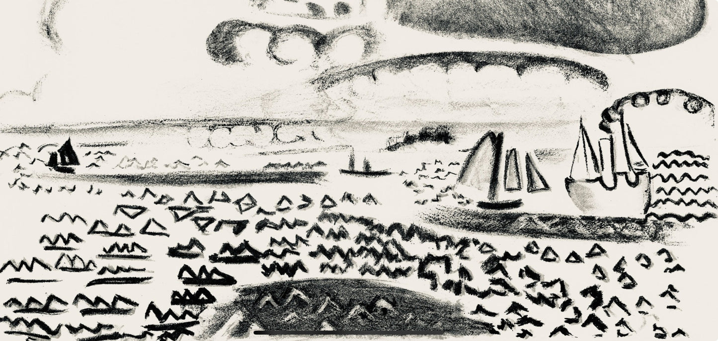 Raoul Dufy, Composition, Les Ctes Normandes, Lithograph