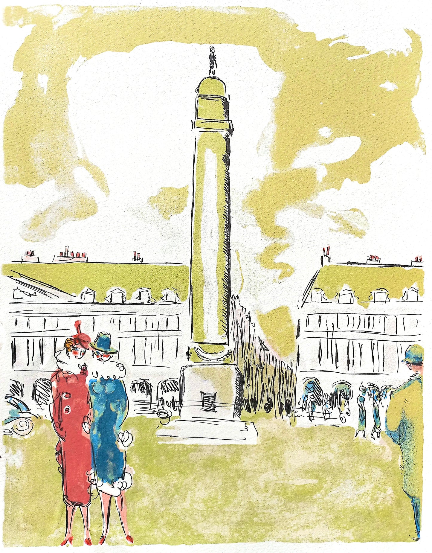 Kees Van Dongen, Place Vendme, Au Temps De Paris Seine, Lithograph