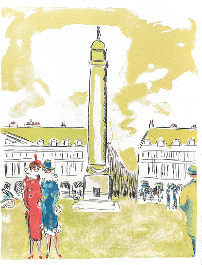 Kees Van Dongen, Place Vendme, Au Temps De Paris Seine, Lithograph