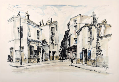 Lonard Tsugouharu Foujita (?? ??), Rue De La Sant, Au Temps De Paris Seine, Lithograph