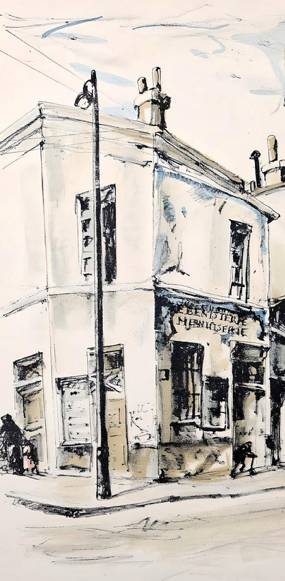 Lonard Tsugouharu Foujita (?? ??), Rue De La Sant, Au Temps De Paris Seine, Lithograph