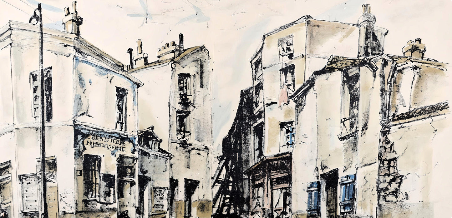 Lonard Tsugouharu Foujita (?? ??), Rue De La Sant, Au Temps De Paris Seine, Lithograph
