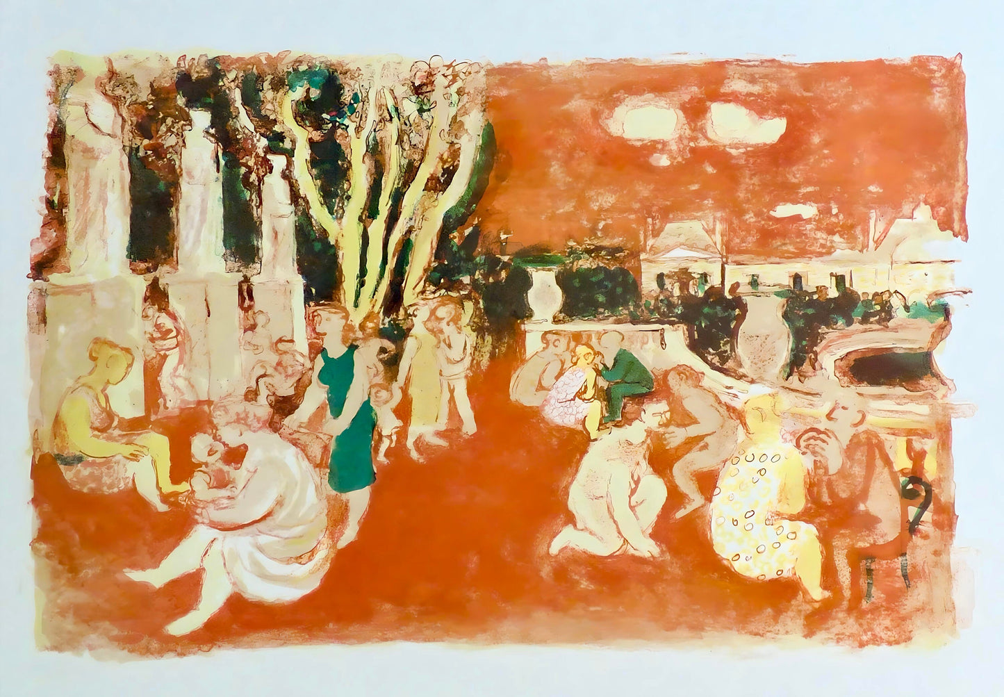 Maurice Savin, Le Luxembourg, Au Temps De Paris Seine, Lithograph