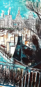 Douard-Georges Mac-Avoy, Panorama De Paris, Au Temps De Paris Seine, Lithograph