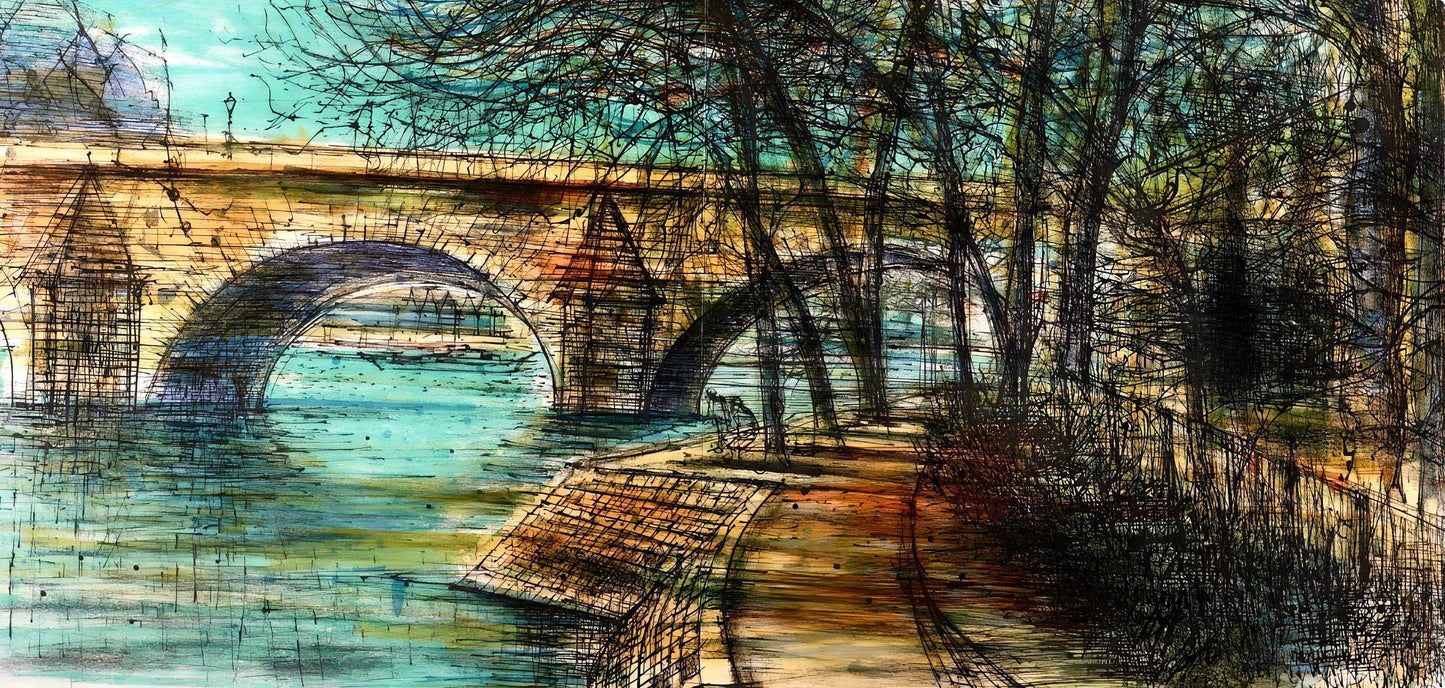 Jean Carzou, Le Pont-Neuf, Au Temps De Paris Seine, Lithograph