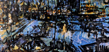 Jean Yves Commre, Place Pigalle La Nuit, Panorama De Paris, Au Temps De Paris Seine, Lithograph