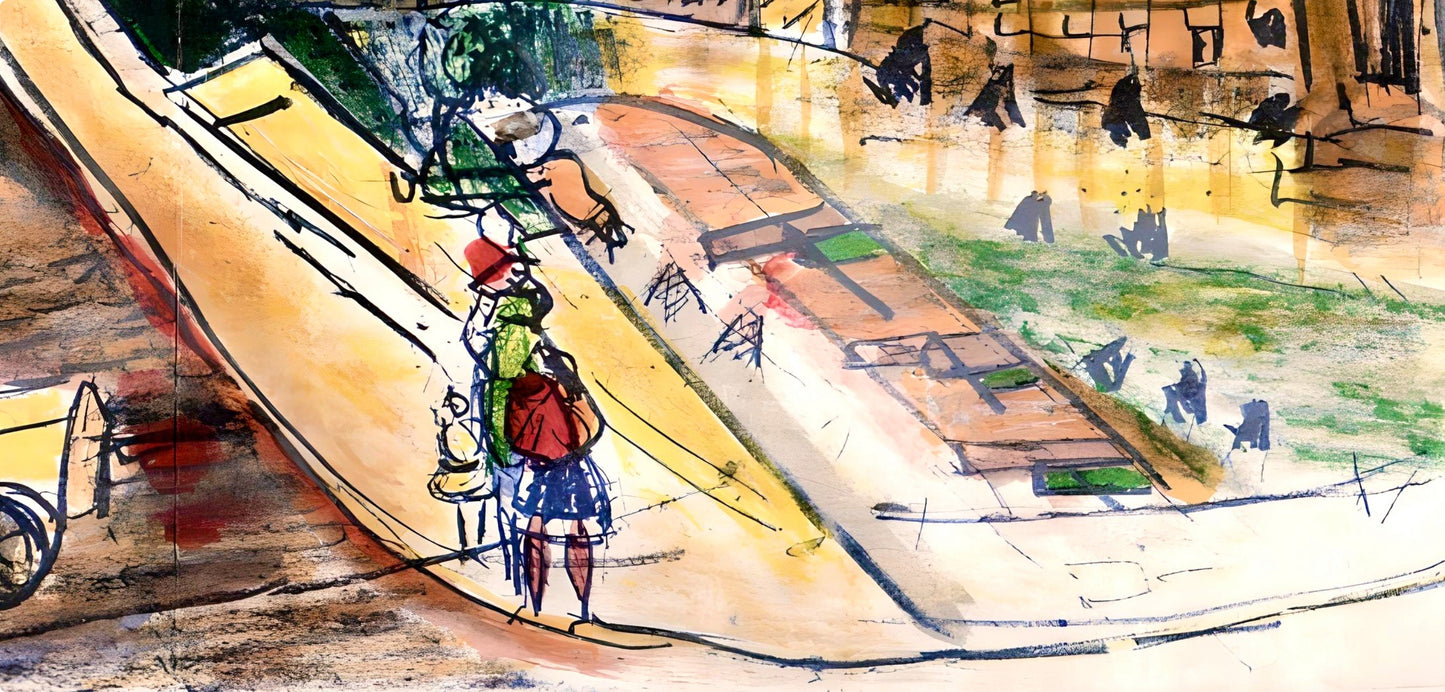 Michel Kikone, Les Invalides, Au Temps De Paris Seine, Lithograph