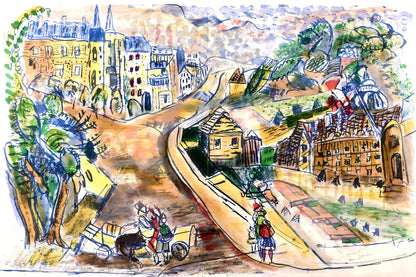 Michel Kikone, Les Invalides, Au Temps De Paris Seine, Lithograph