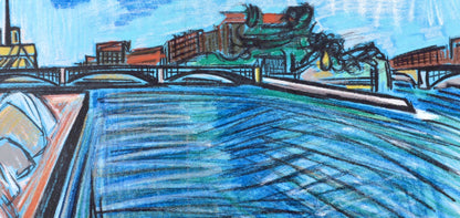 Isis Kischka, Pont Des Arts, Au Temps De Paris Seine, Lithograph