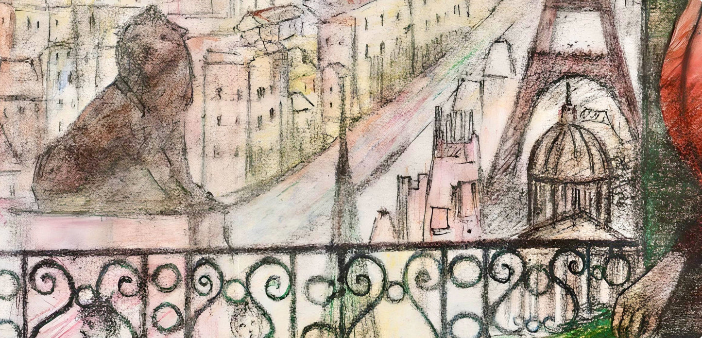 Edouard Goerg, Du Balcon, Au Temps De Paris Seine, Lithograph