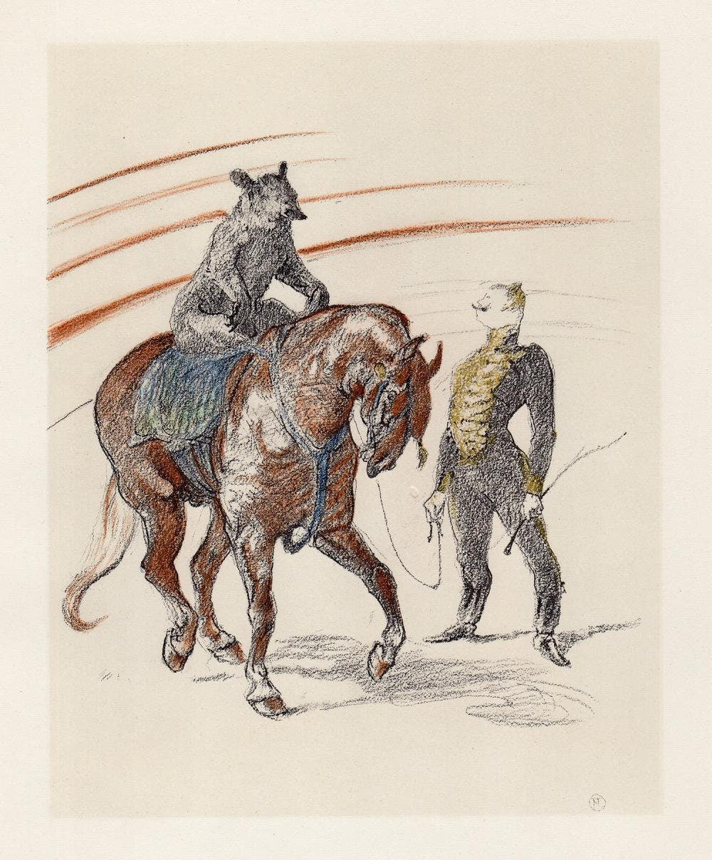 Henri De Toulouse-Lautrec, Travail De L'Ours Sur, The Circus By Toulouse-Lautrec, Lithograph