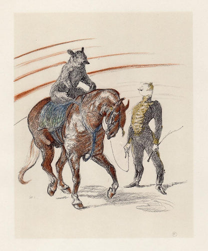 Henri De Toulouse-Lautrec, Travail De L'Ours Sur, The Circus By Toulouse-Lautrec, Lithograph