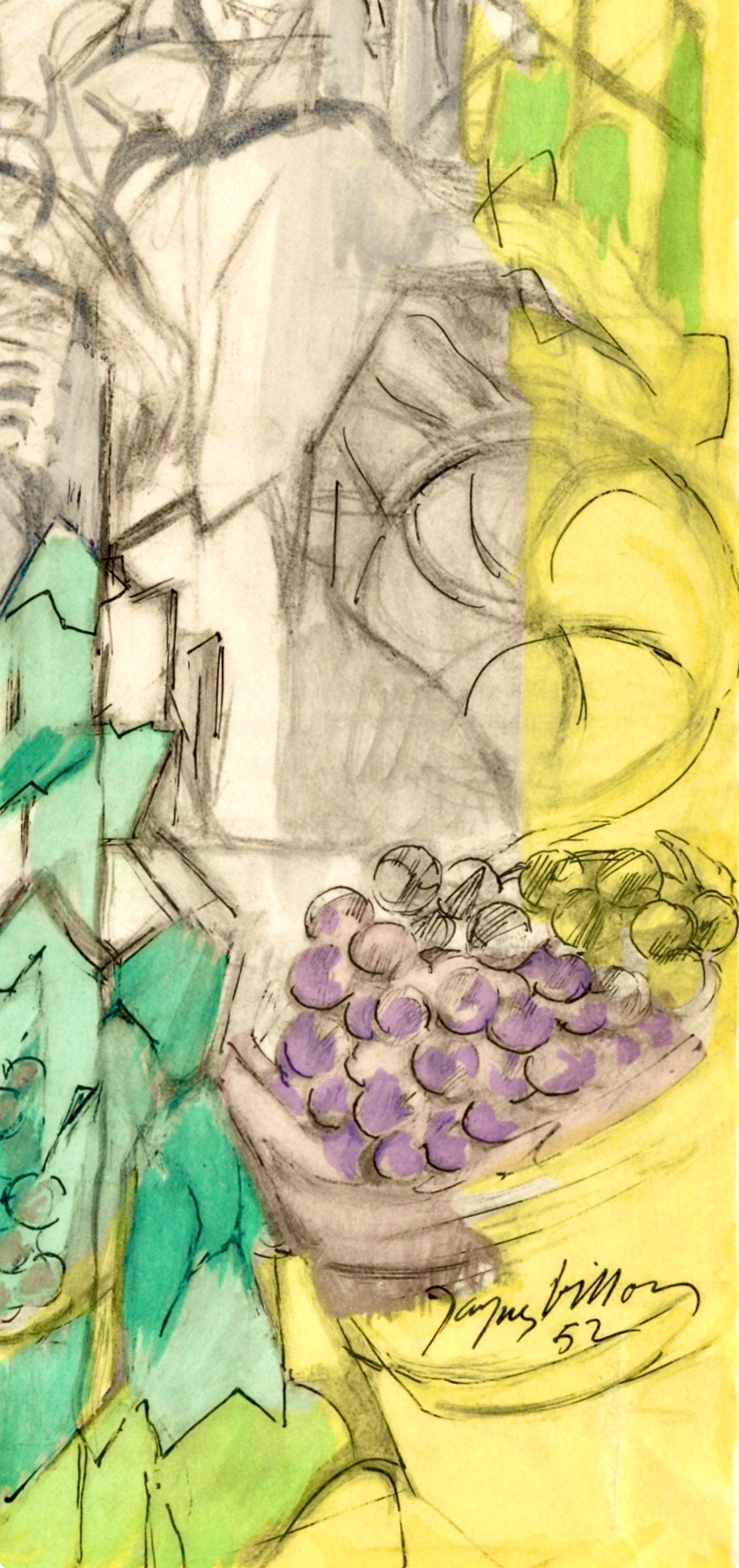 Jacques Villon, Couverture, Vins, Fleurs Et Flammes, Lithograph