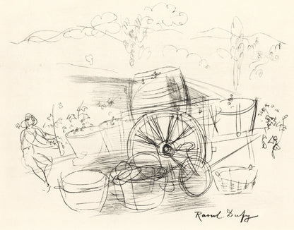 Raoul Dufy, Vendanges, Vins, Fleurs Et Flammes, Lithograph