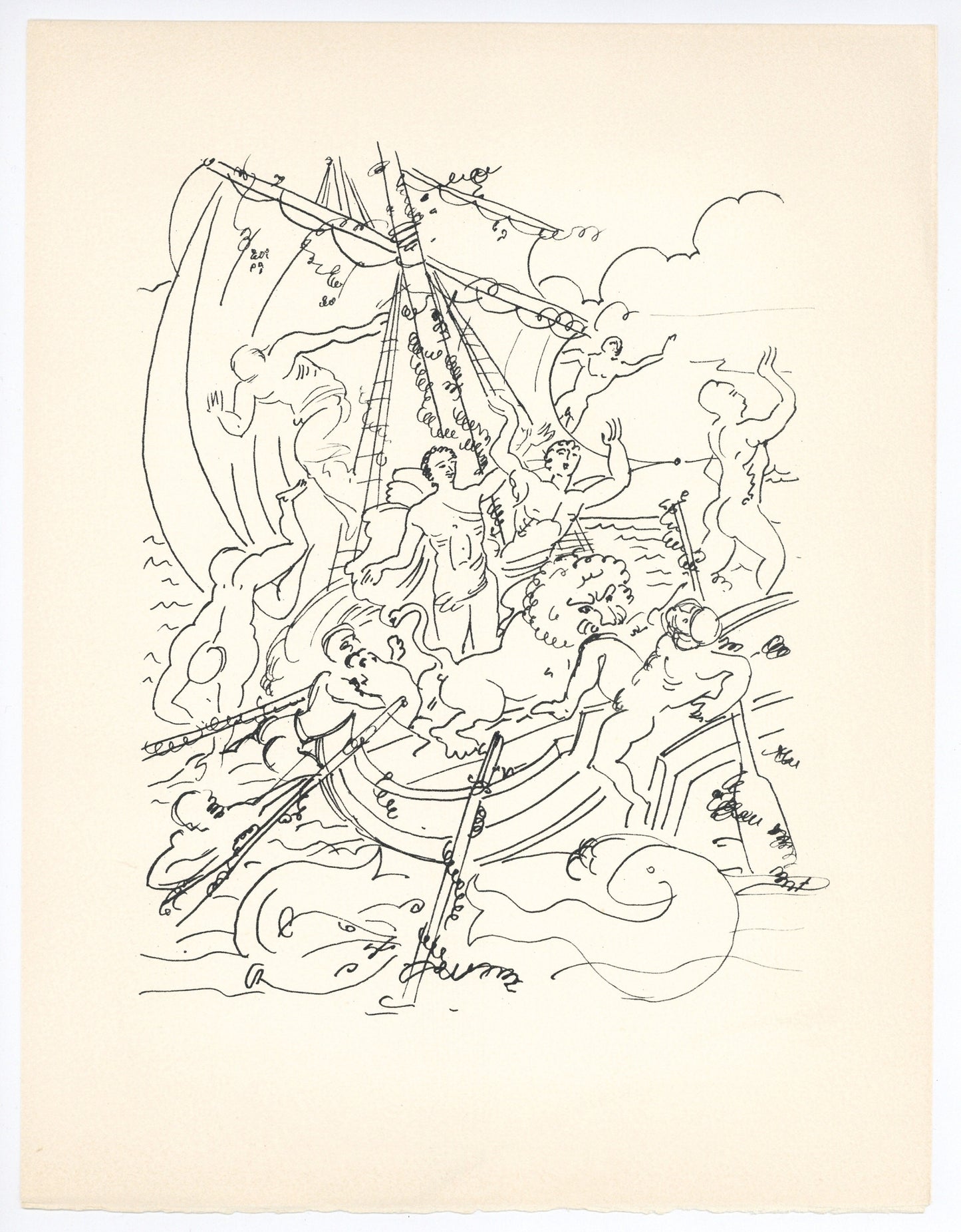 Andr Derain, Enlevement De Dionysos, Vins, Fleurs Et Flammes, Lithograph