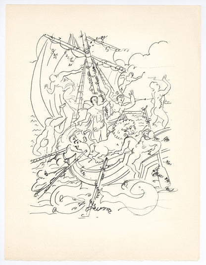 Andr Derain, Enlevement De Dionysos, Vins, Fleurs Et Flammes, Lithograph