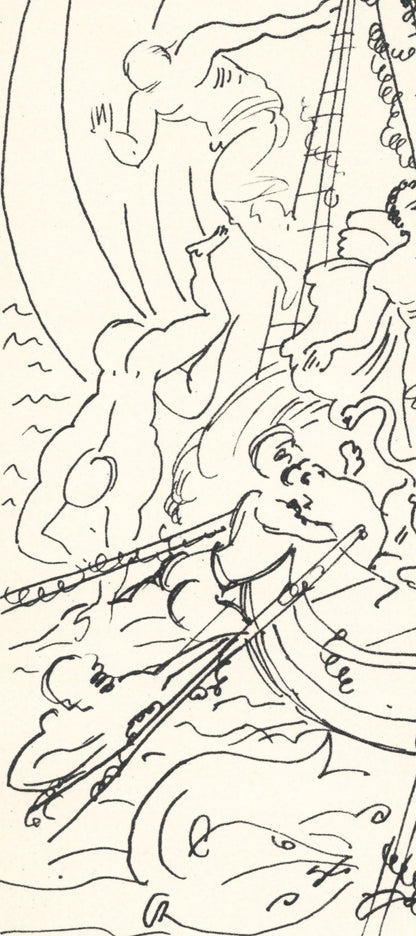 Andr Derain, Enlevement De Dionysos, Vins, Fleurs Et Flammes, Lithograph