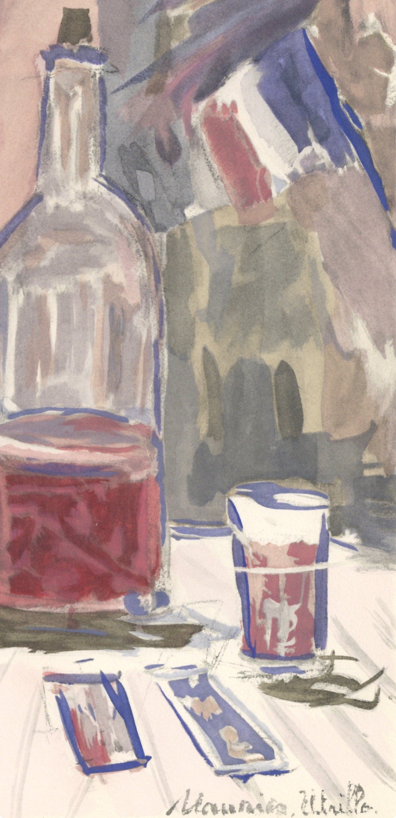 Maurice Utrillo, Vin D'Honneur, Vins, Fleurs Et Flammes, Lithograph
