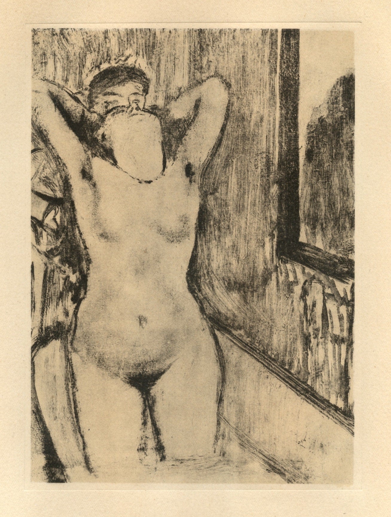 Edgar Degas, Femme Debout Dans Une Baignoire, E. Degas Monotypes, Monotype
