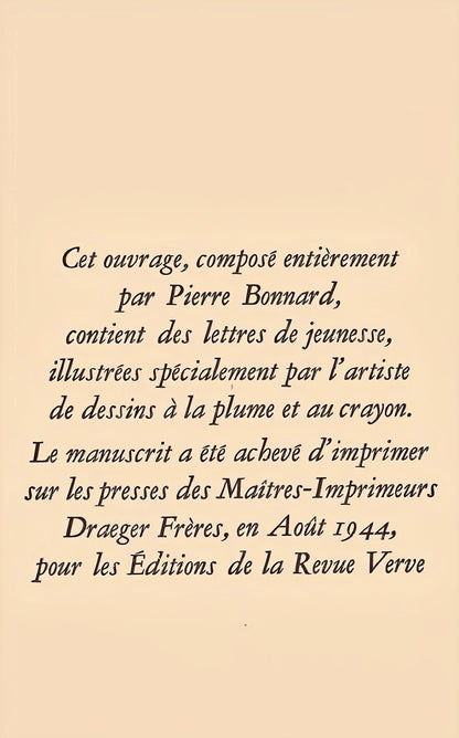 Pierre Bonnard, Composition (Terrasse 54), Pierre Bonnard Correspondences, Lithograph