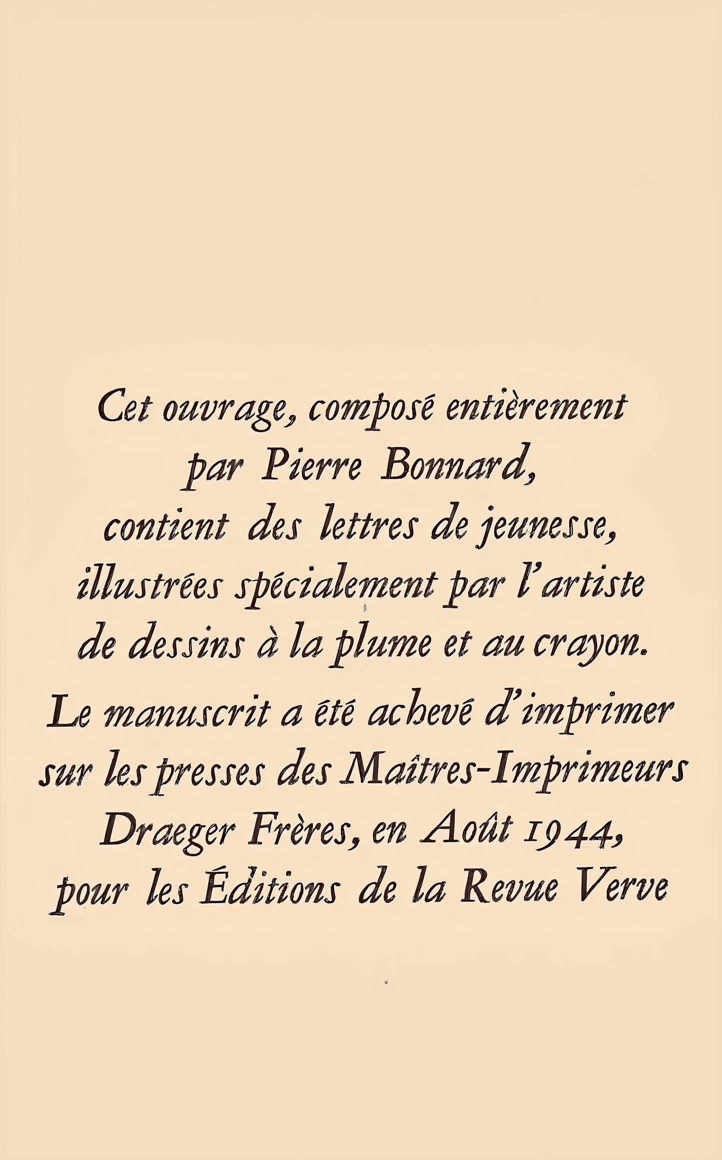 Pierre Bonnard, Composition (Terrasse 54), Pierre Bonnard Correspondences, Lithograph
