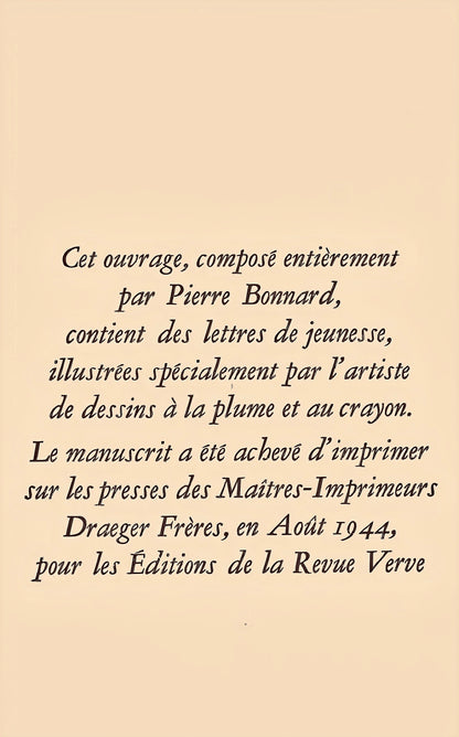 Pierre Bonnard, Composition (Terrasse 54), Pierre Bonnard Correspondences, Lithograph
