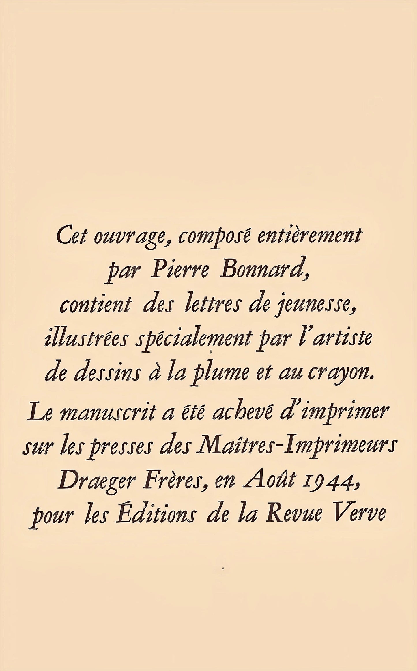 Pierre Bonnard, Composition (Terrasse 54), Pierre Bonnard Correspondences, Lithograph