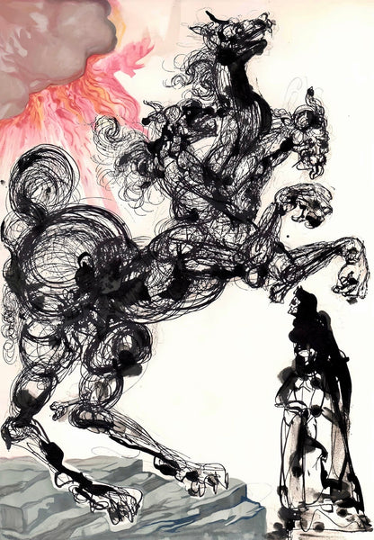 Salvador Dali, Cerberus (Michler/Lpsinger 1039-1138; Field 189-200), La Divine Comdie, Woodcut