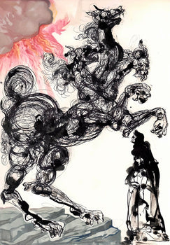 Salvador Dali, Cerberus (Michler/Lpsinger 1039-1138; Field 189-200), La Divine Comdie, Woodcut