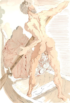 Salvador Dali, Charon (Michler/Lpsinger 1039-1138; Field 189-200), La Divine Comdie, Woodcut