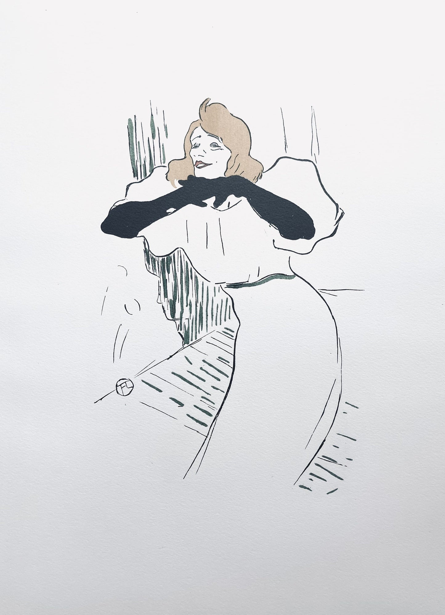 Henri De Toulouse-Lautrec, Composition, Yvette Guilbert Vue Par Toulouse-Lautrec, Lithograph