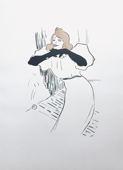 Henri De Toulouse-Lautrec, Composition, Yvette Guilbert Vue Par Toulouse-Lautrec, Lithograph