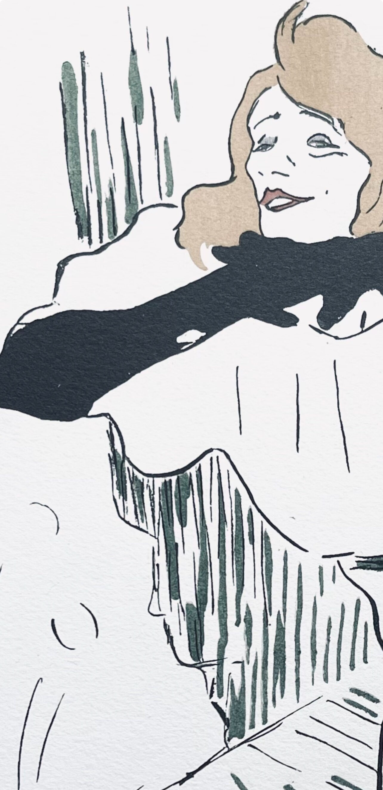 Henri De Toulouse-Lautrec, Composition, Yvette Guilbert Vue Par Toulouse-Lautrec, Lithograph