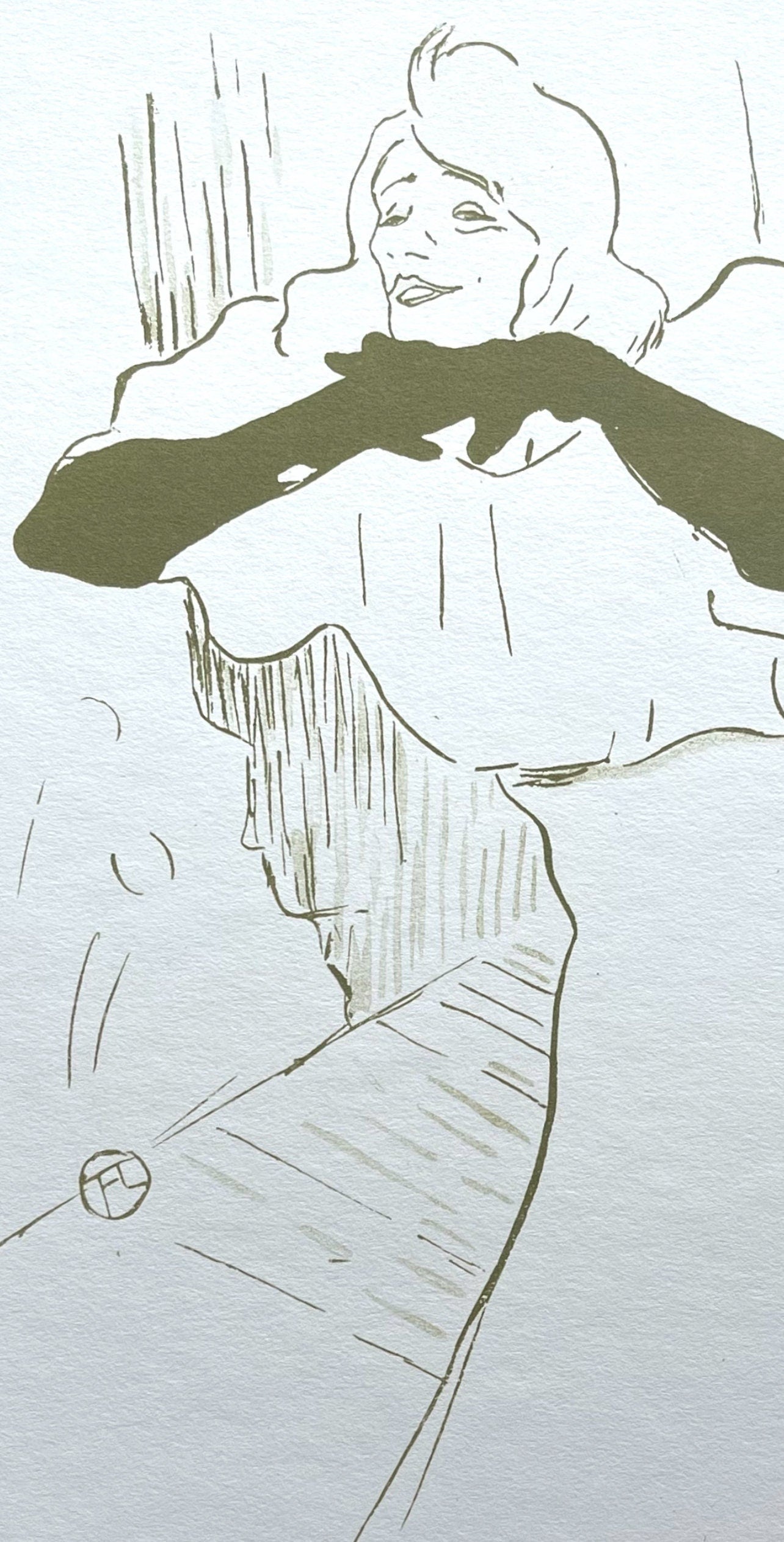 Henri De Toulouse-Lautrec, Composition, Yvette Guilbert Vue Par Toulouse-Lautrec, Lithograph