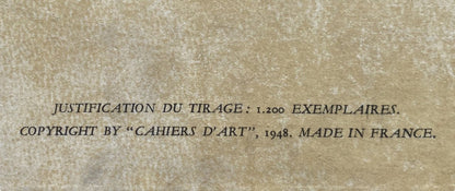 Pablo Picasso, Composition, Carnet De Dessins De Picasso, Cahiers Dart, Lithograph