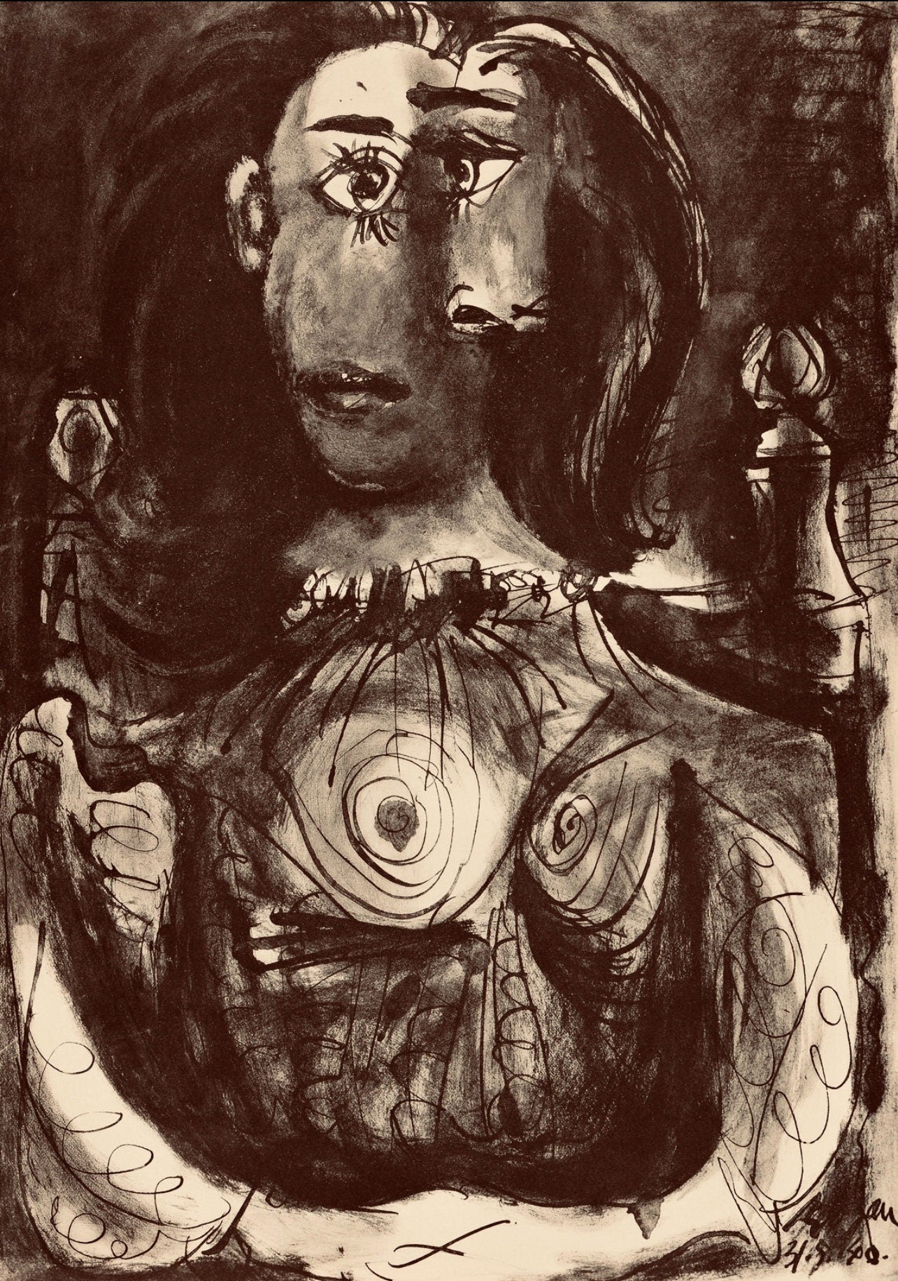 Pablo Picasso, Composition, Carnet De Dessins De Picasso, Cahiers Dart, Lithograph