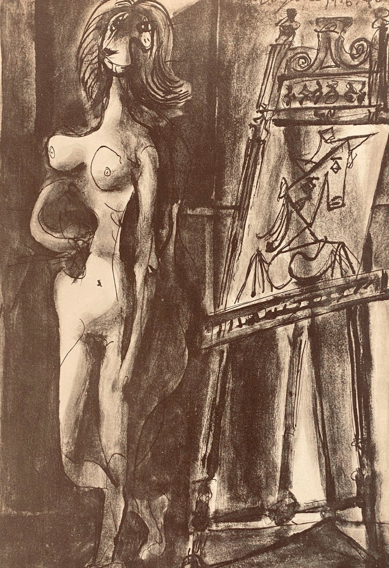 Pablo Picasso, Composition, Carnet De Dessins De Picasso, Cahiers Dart, Lithograph