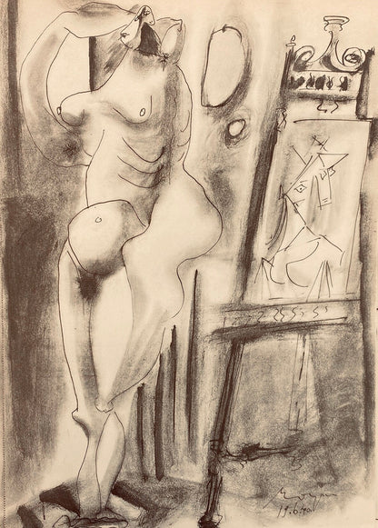 Pablo Picasso, Composition, Carnet De Dessins De Picasso, Cahiers Dart, Lithograph