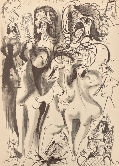 Pablo Picasso, Composition, Carnet De Dessins De Picasso, Cahiers Dart, Lithograph