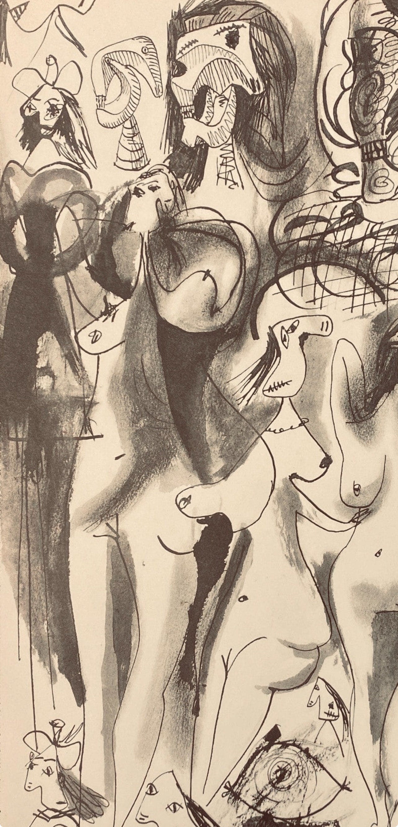 Pablo Picasso, Composition, Carnet De Dessins De Picasso, Cahiers Dart, Lithograph
